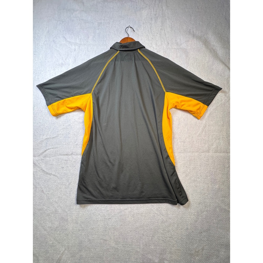 NFL Team Apparel Pittsburgh Steelers Polo Shirt Mens LG Gray Yellow‎ Performance - Picture 3 of 6